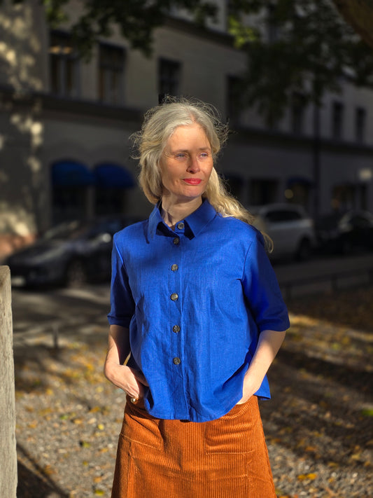 Blus Linne Klarblå