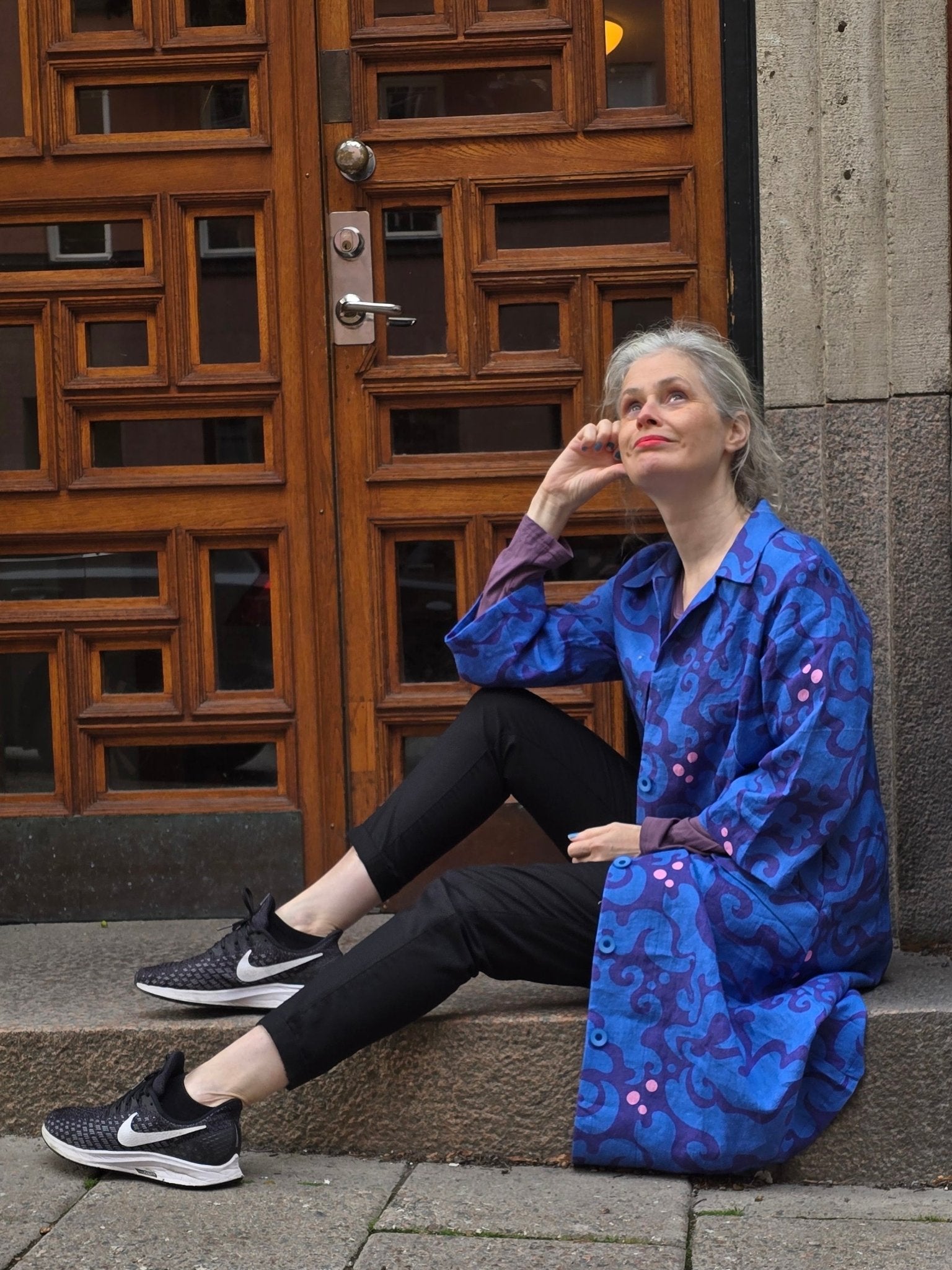 Rockklänning / Städrock Blå Virvel | Rino Klänning i S från Rino Design Sthlm