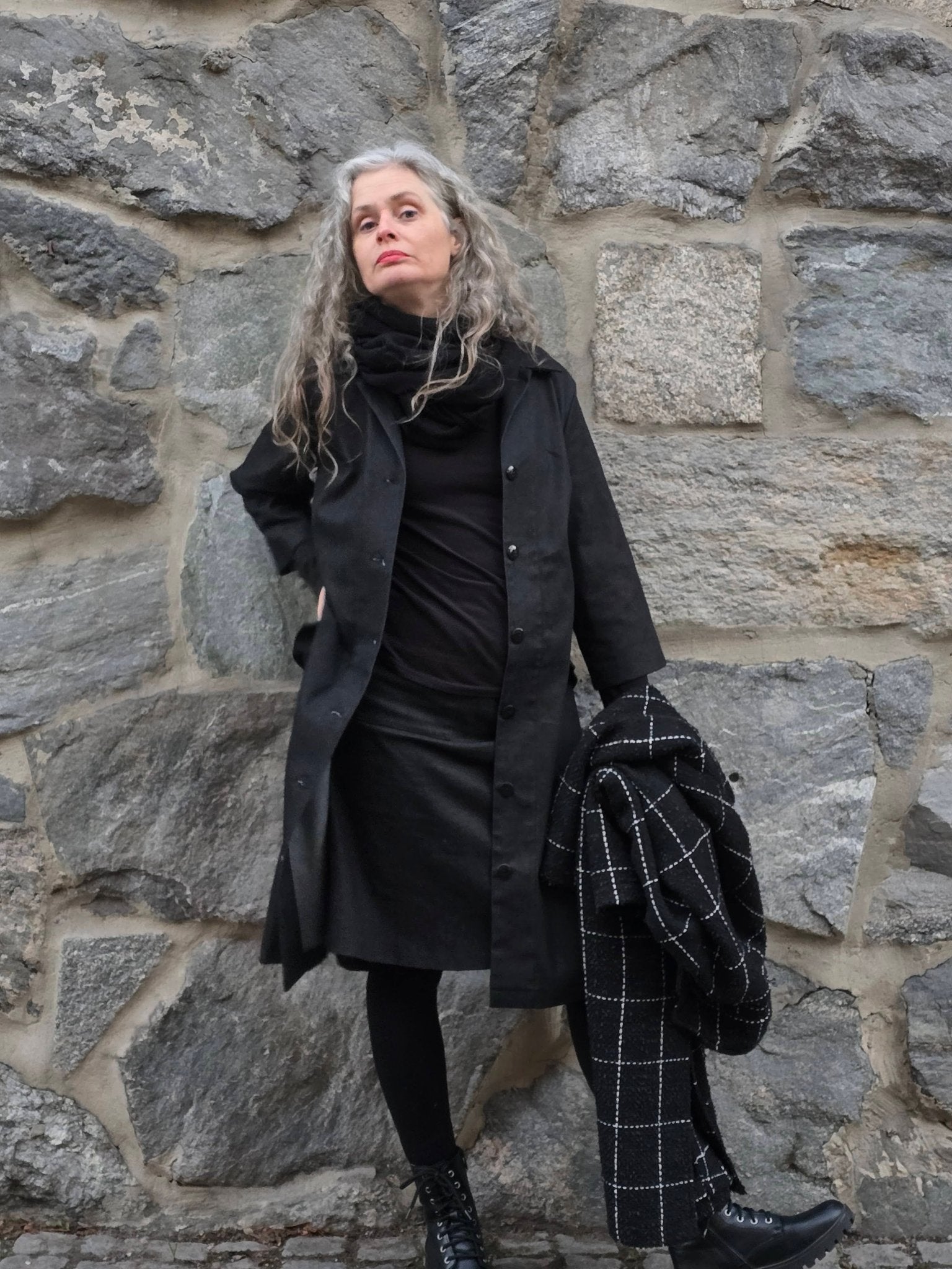 Rockklänning / Städrock Svart Denim | Rino Klänning i S från Rino Design Sthlm