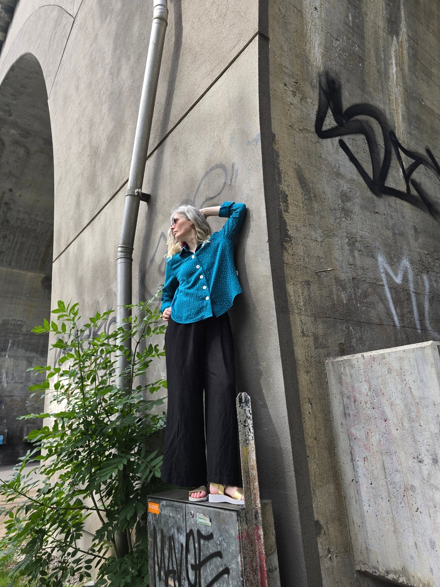Skjorta Dam Muslin Petrol | Rino Skjorta Dam i S från Rino Design Sthlm