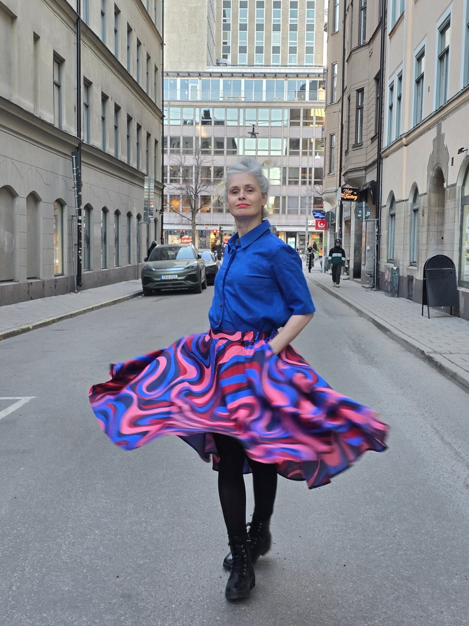 Snurrkjol Grafisk | Rino Snurrkjol i S från Rino Design Sthlm