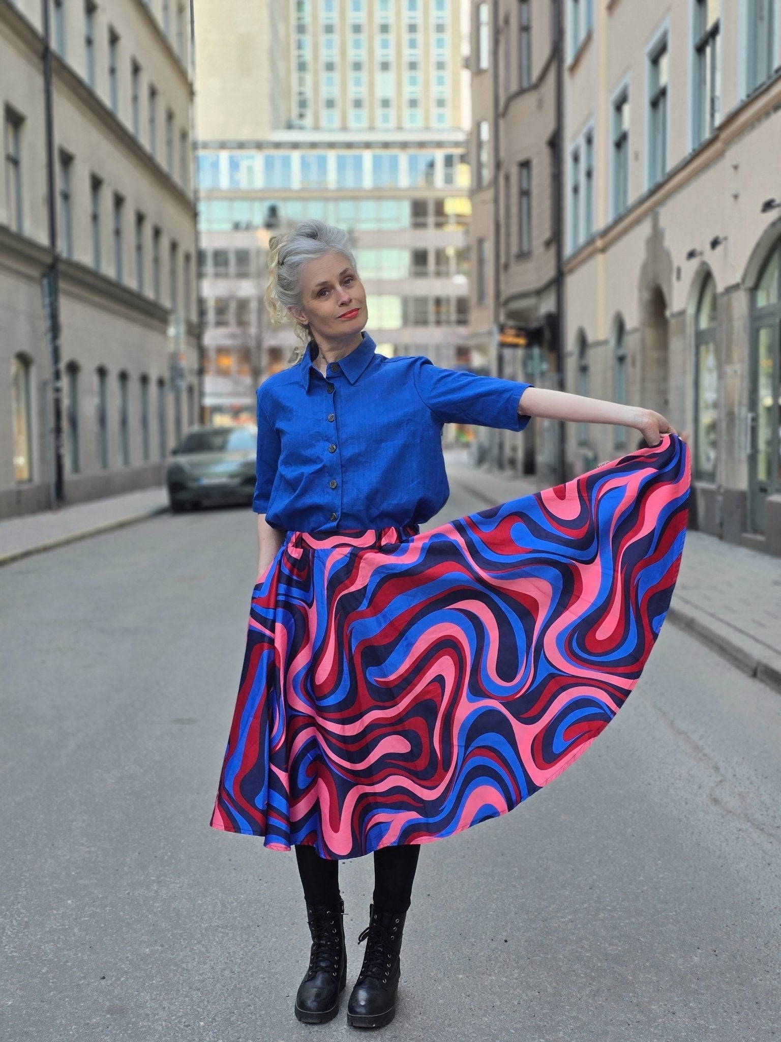 Snurrkjol Grafisk | Rino Snurrkjol i S från Rino Design Sthlm