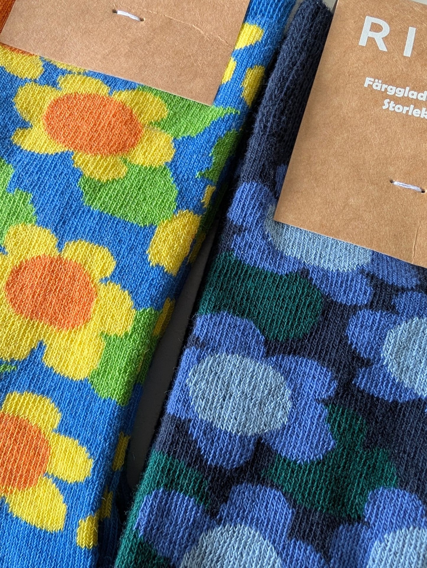 Strumpor 2 - pack Blå Solblomma - Rino Design Sthlm