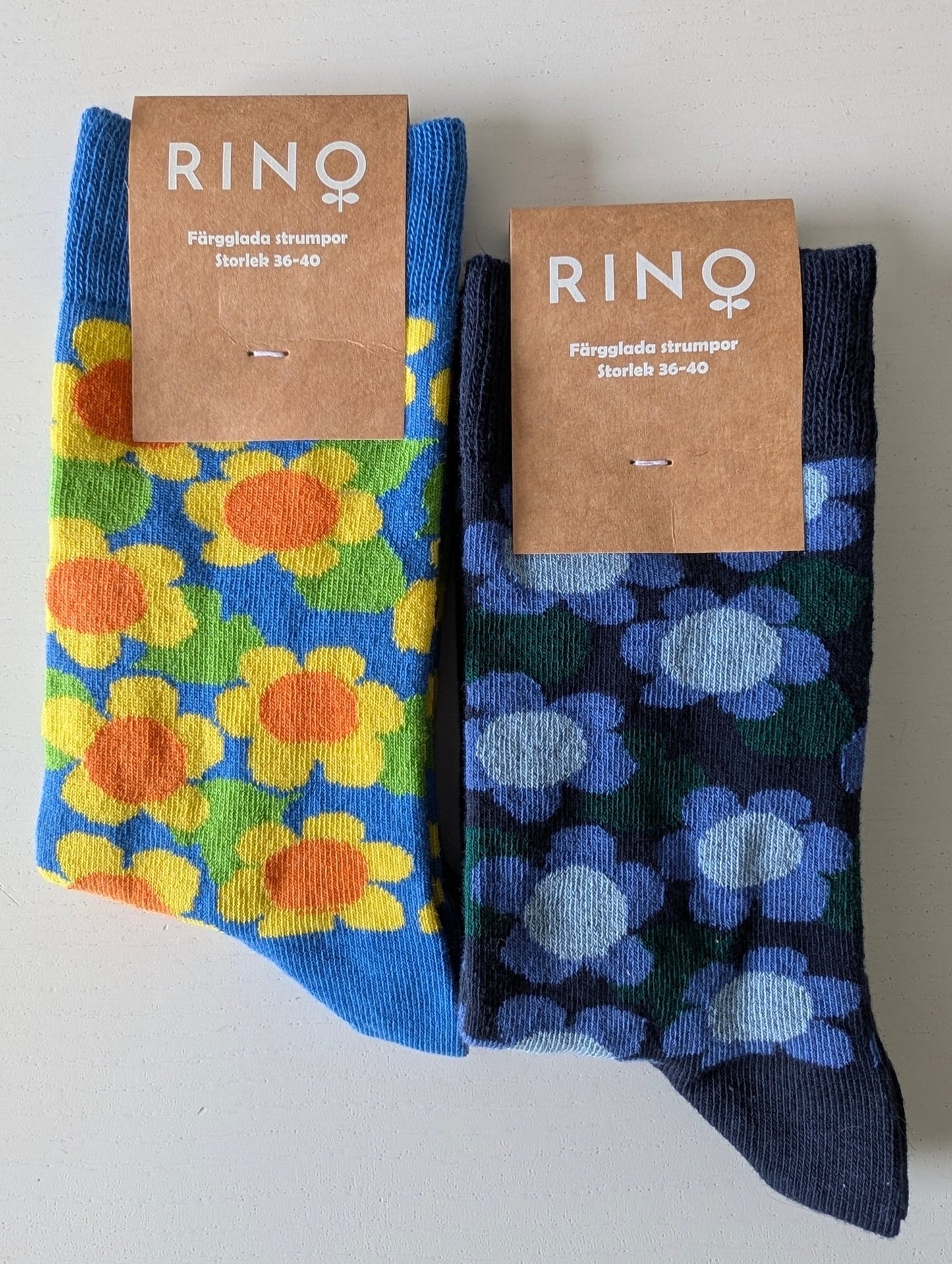 Strumpor 2 - pack Blå Solblomma - Rino Design Sthlm