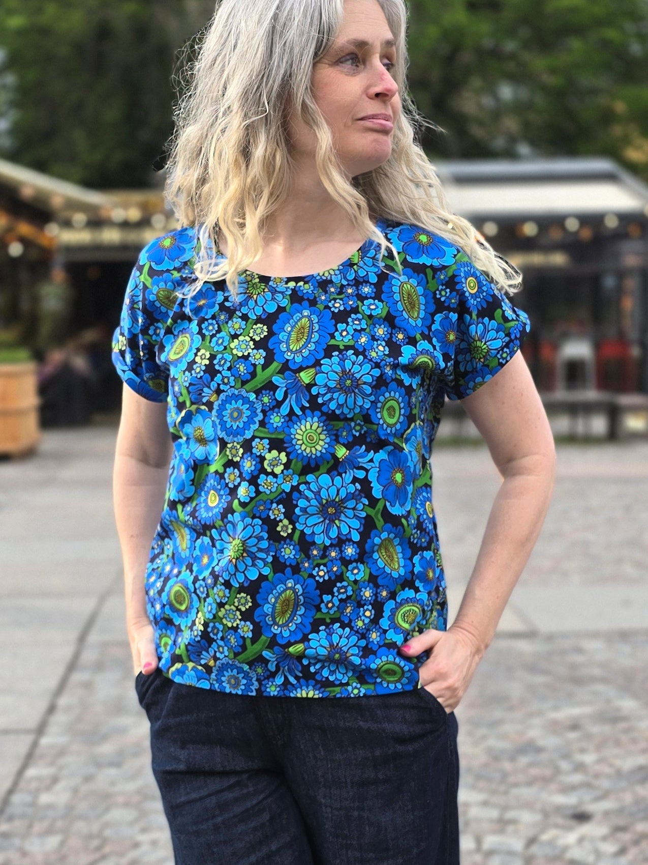 T-shirt Delaila Blå | Rino T-shirt i S från Rino Design Sthlm