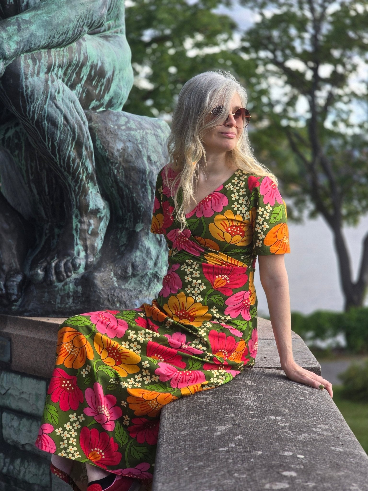 Trikåklänning lång Siwan Sommar | Rino Klänning i S från Rino Design Sthlm
