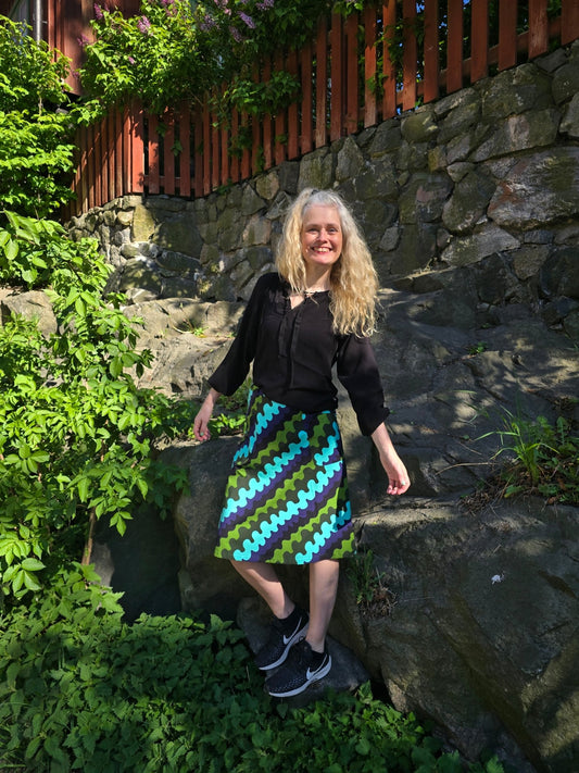 Trikåkjol – Rinos mönster Krusning - Rino Design Sthlm