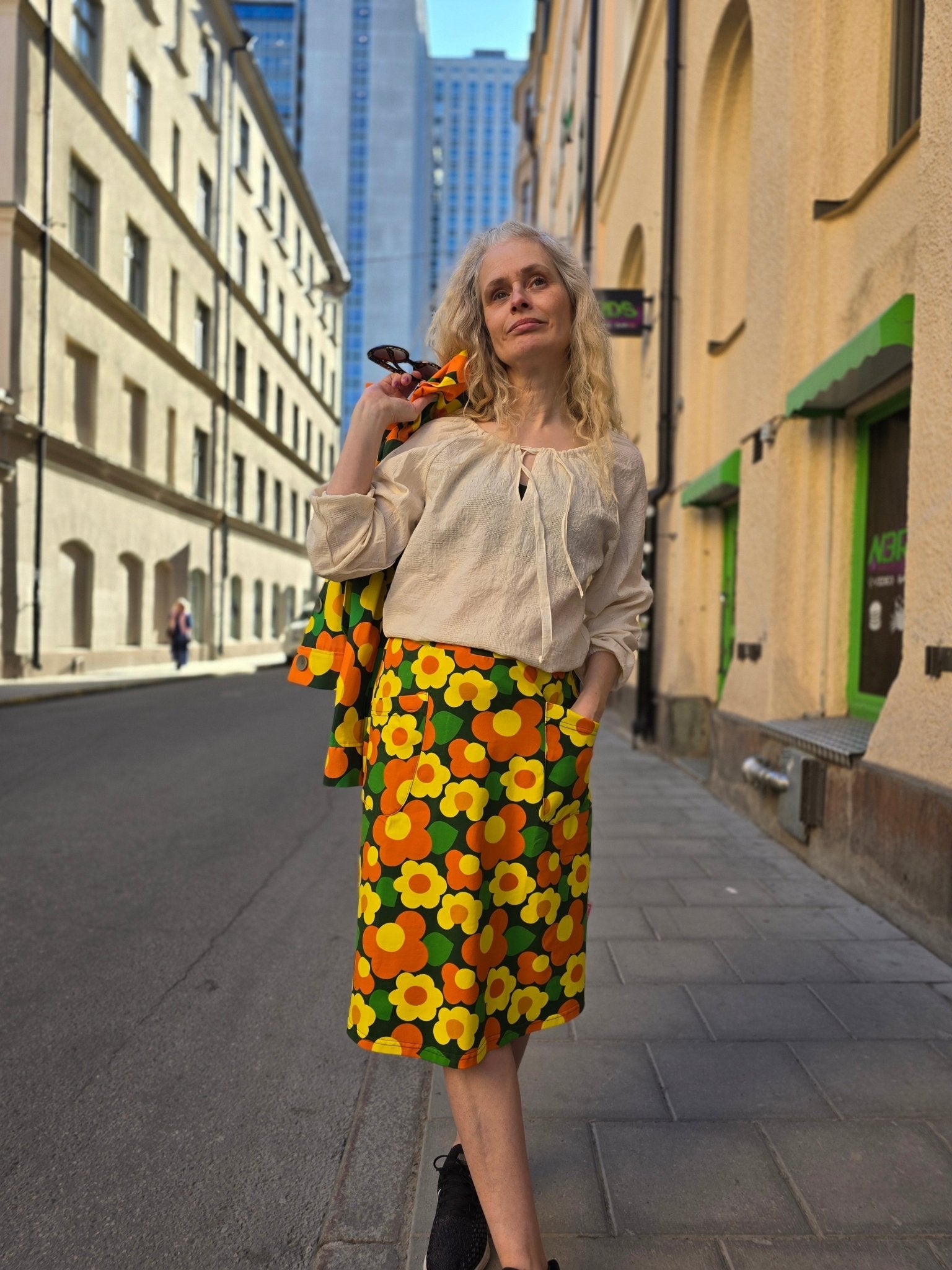 Trikåkjol s mönster Twiggy | Rino Kjol i S från Rino Design Sthlm