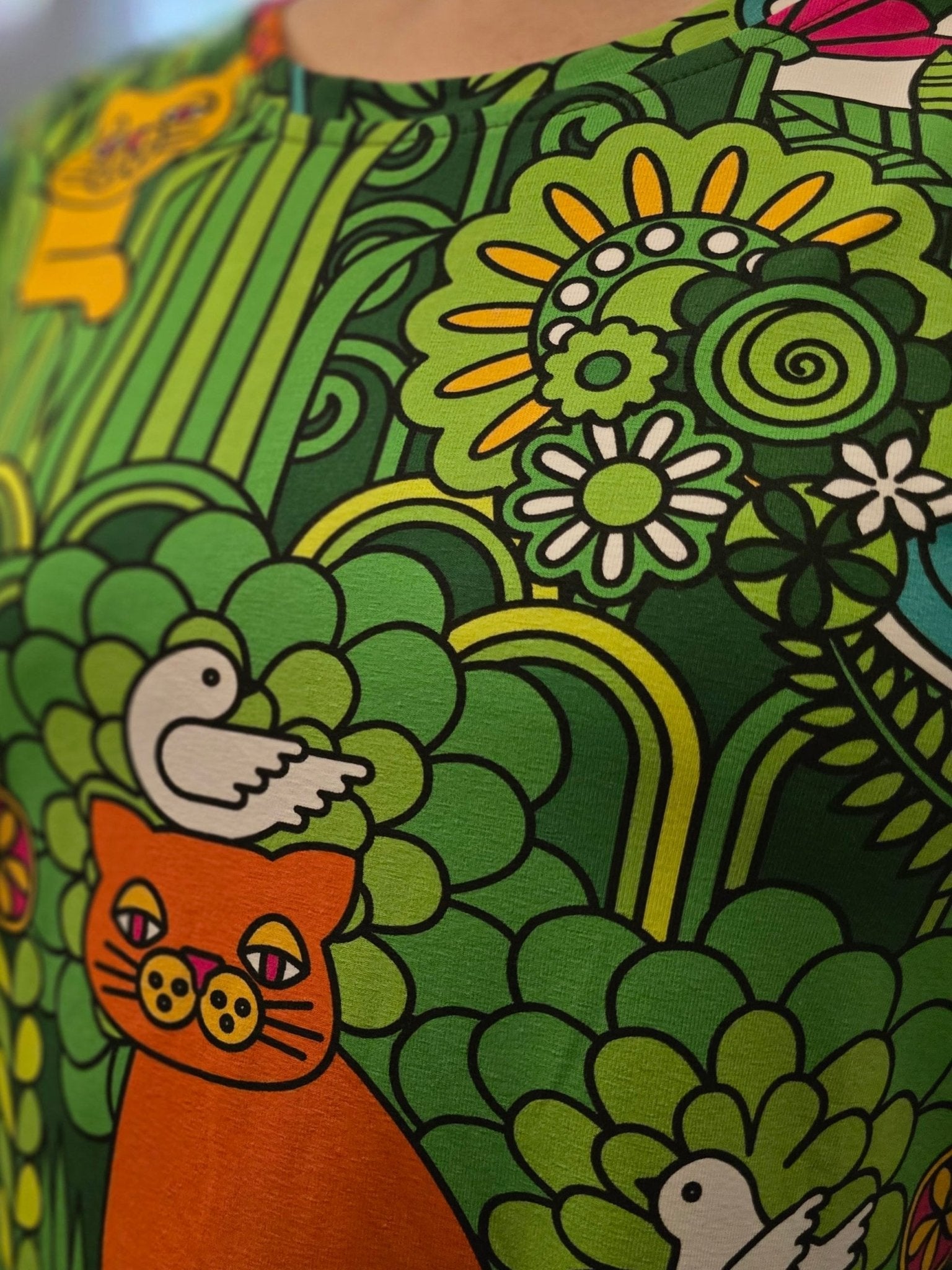 Trikåklänning Katt Grön | Rino Klänning i S från Rino Design Sthlm