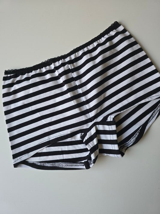 Trosor med ben Svart/vit randig - Rino Design Sthlm