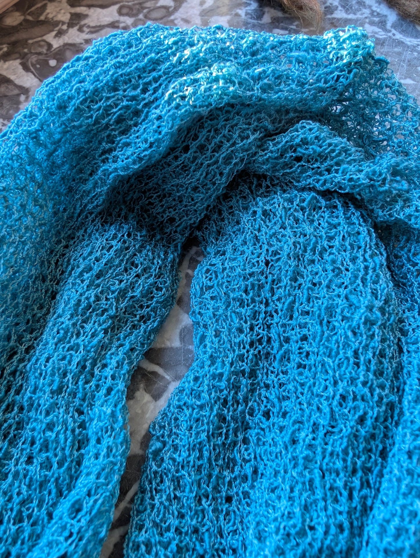 Tubsjal Finstickad Liten Mörk petrol | Rino - Rino Design Sthlm