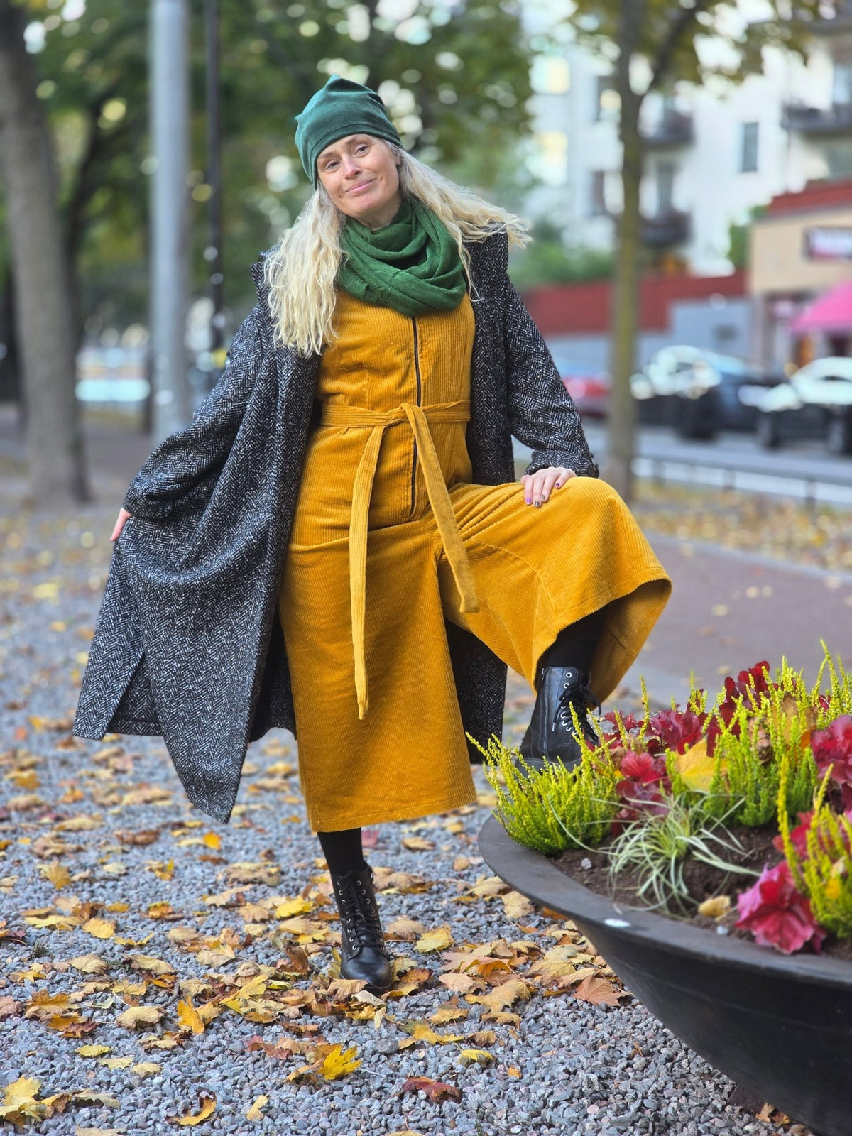 Tubsjal Ull Grön | Rino Sjal i One size från Rino Design Sthlm