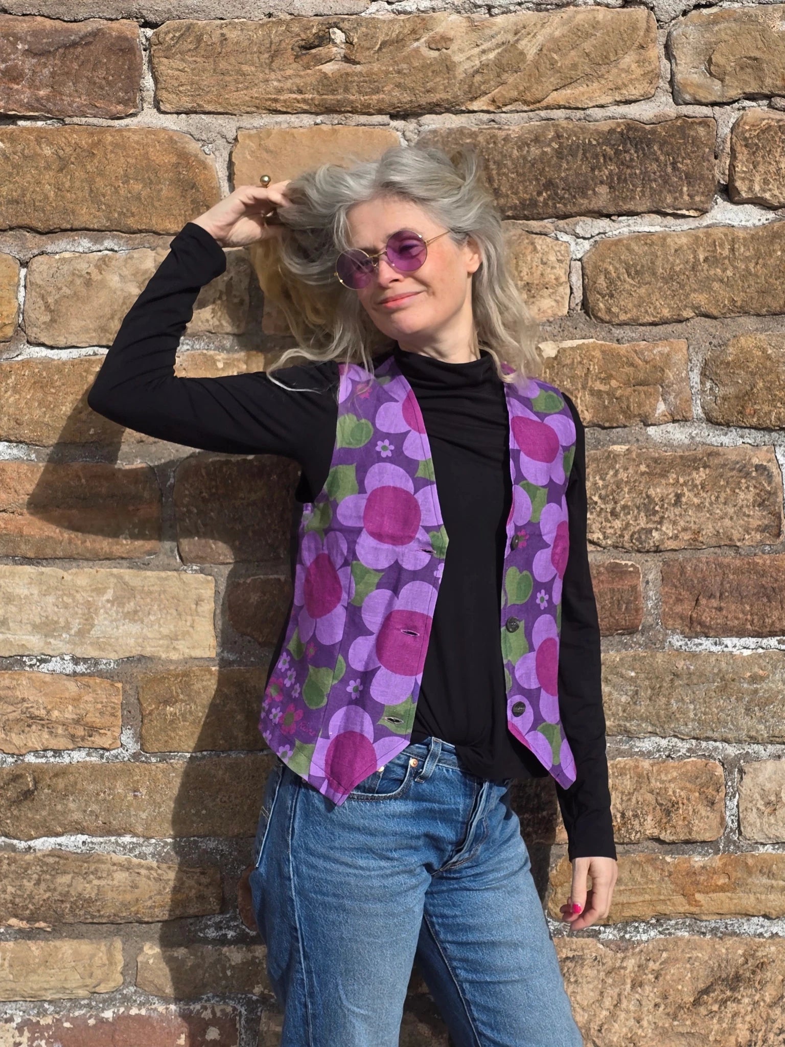 Väst Lila Solblomma | Rino Väst i S från Rino Design Sthlm