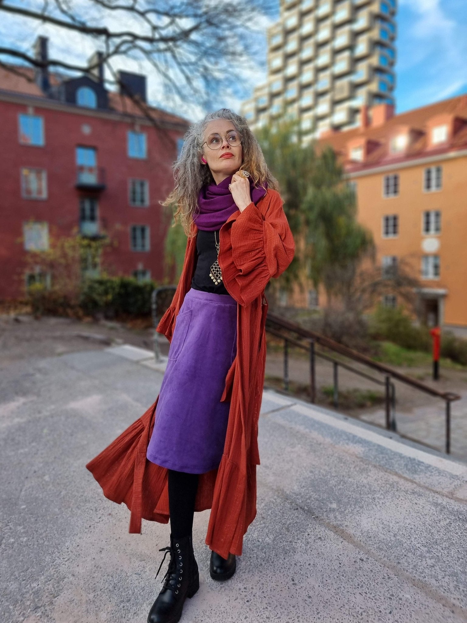 Velourkjol ljuslila | Rino Kjol i S från Rino Design Sthlm