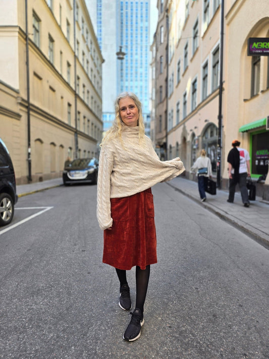 Velourkjol med fickor Rost - Rino Design Sthlm