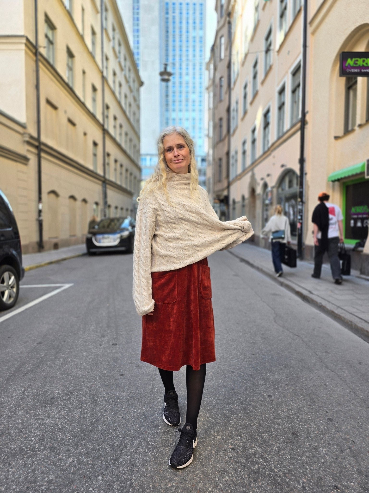 Velourkjol med fickor Rost - Rino Design Sthlm