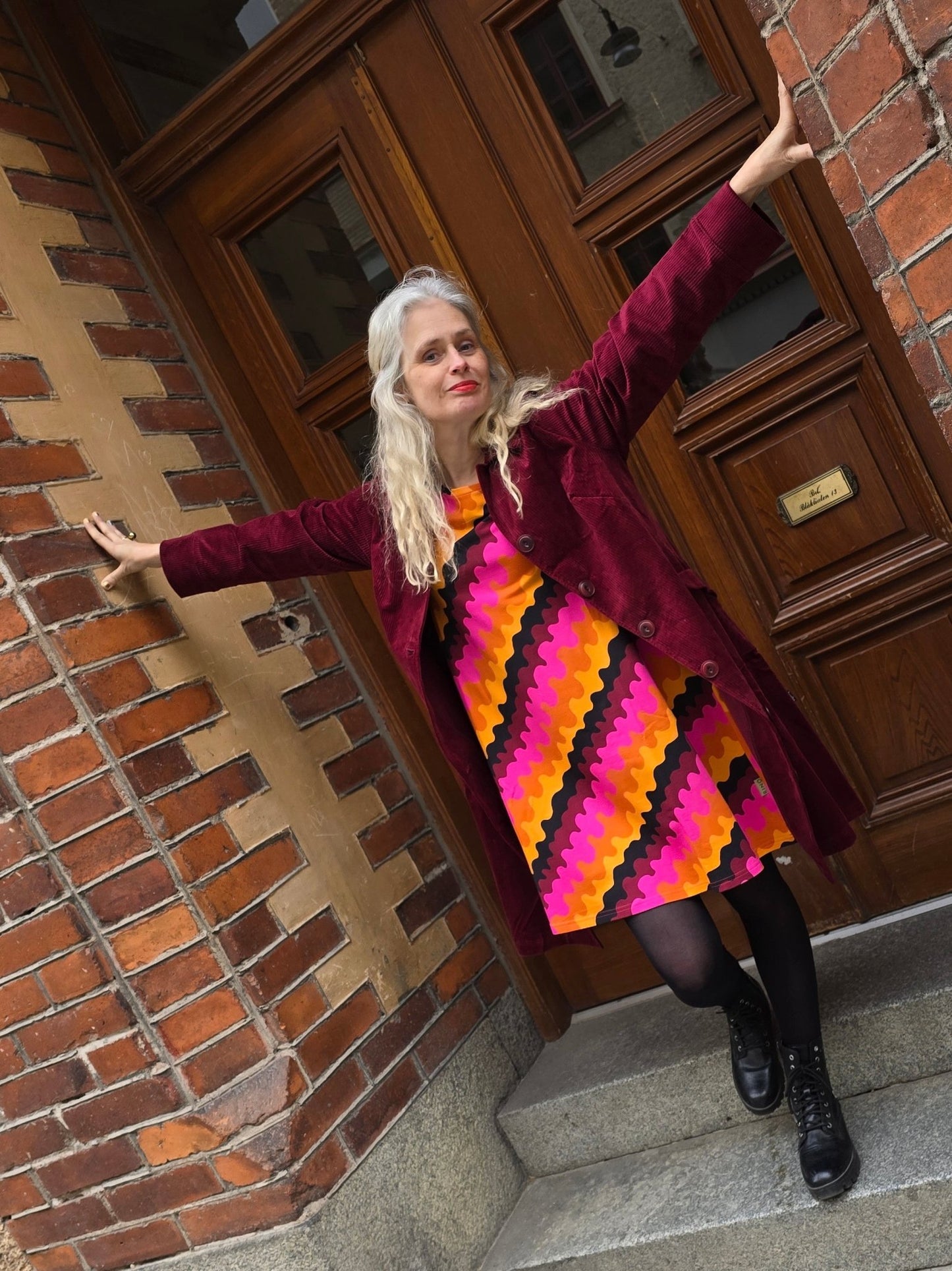 Vinröd Manchesterkappa - Rino Design Sthlm