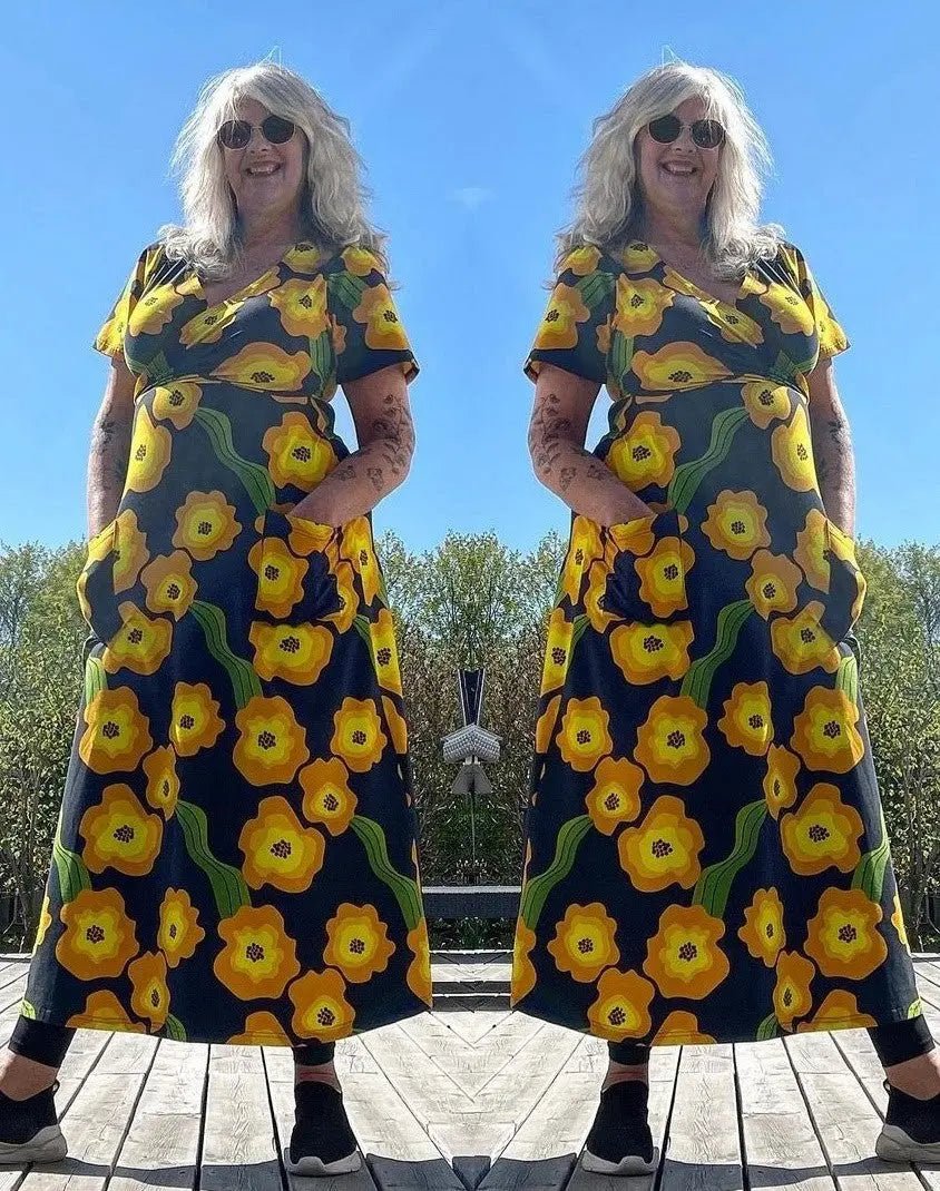 Långklänning Grön virvel - Rino Design Sthlm