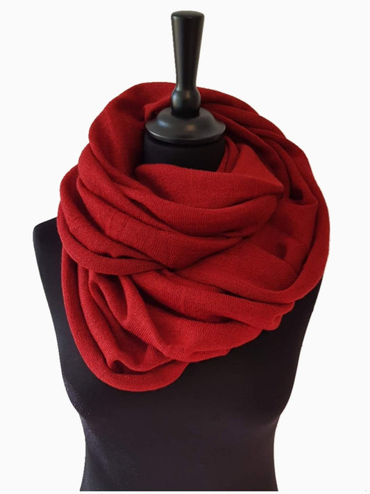 Wool, tube shawl Dark red 