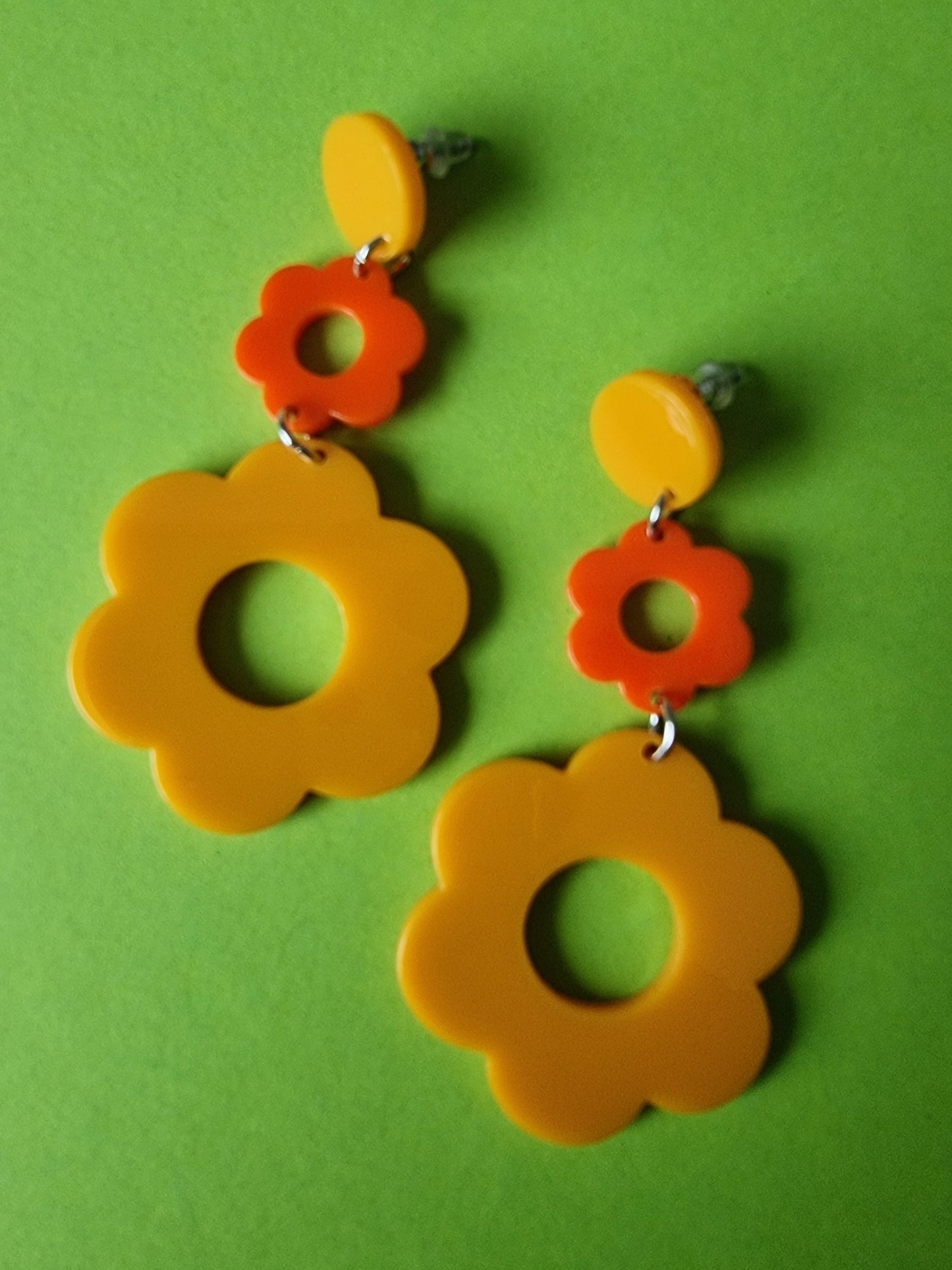 Earrings Flower yellow/orange