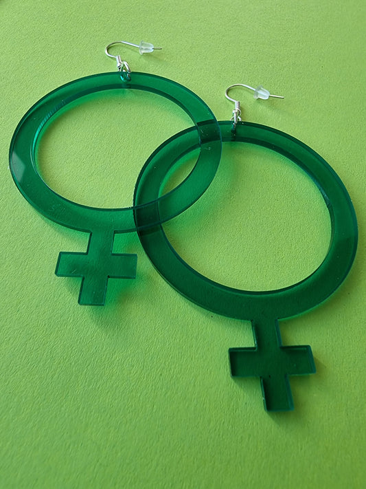 Örhänge feminist Grön