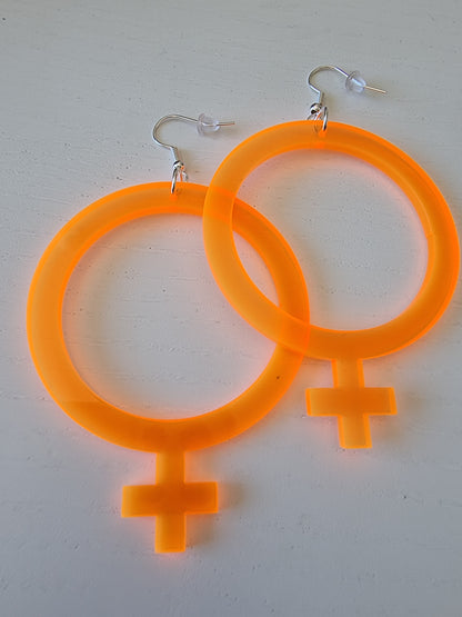 Earrings feminist Orange