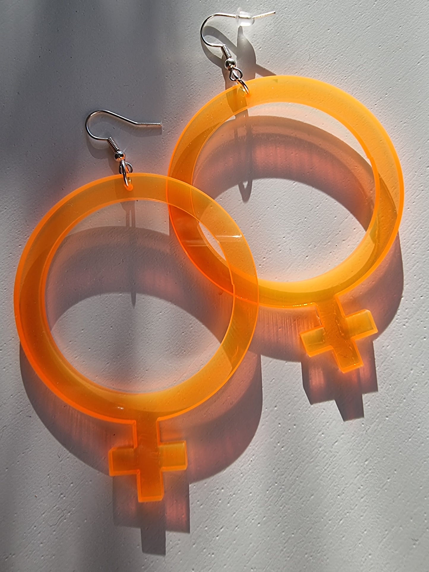 Earrings feminist Orange