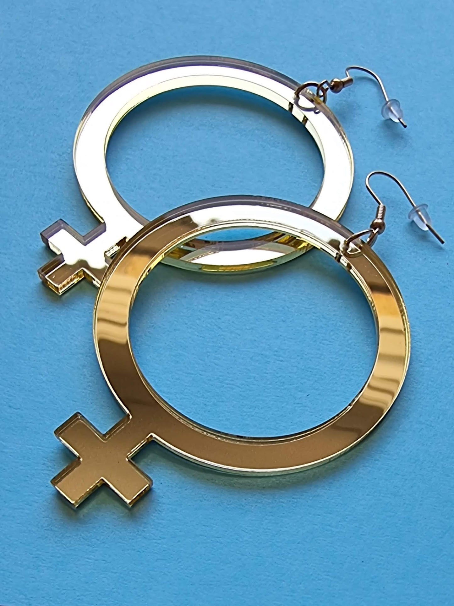 Earrings feminist Gold