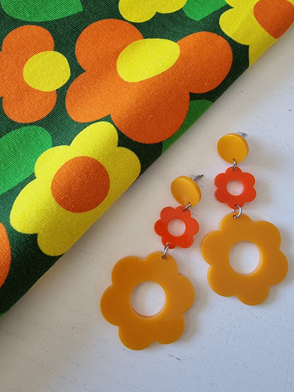 Earrings Flower yellow/orange