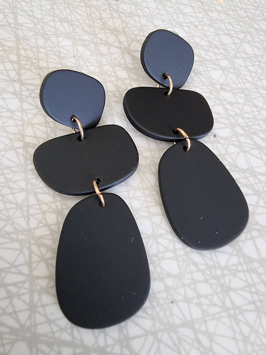 Earrings Stone matte black