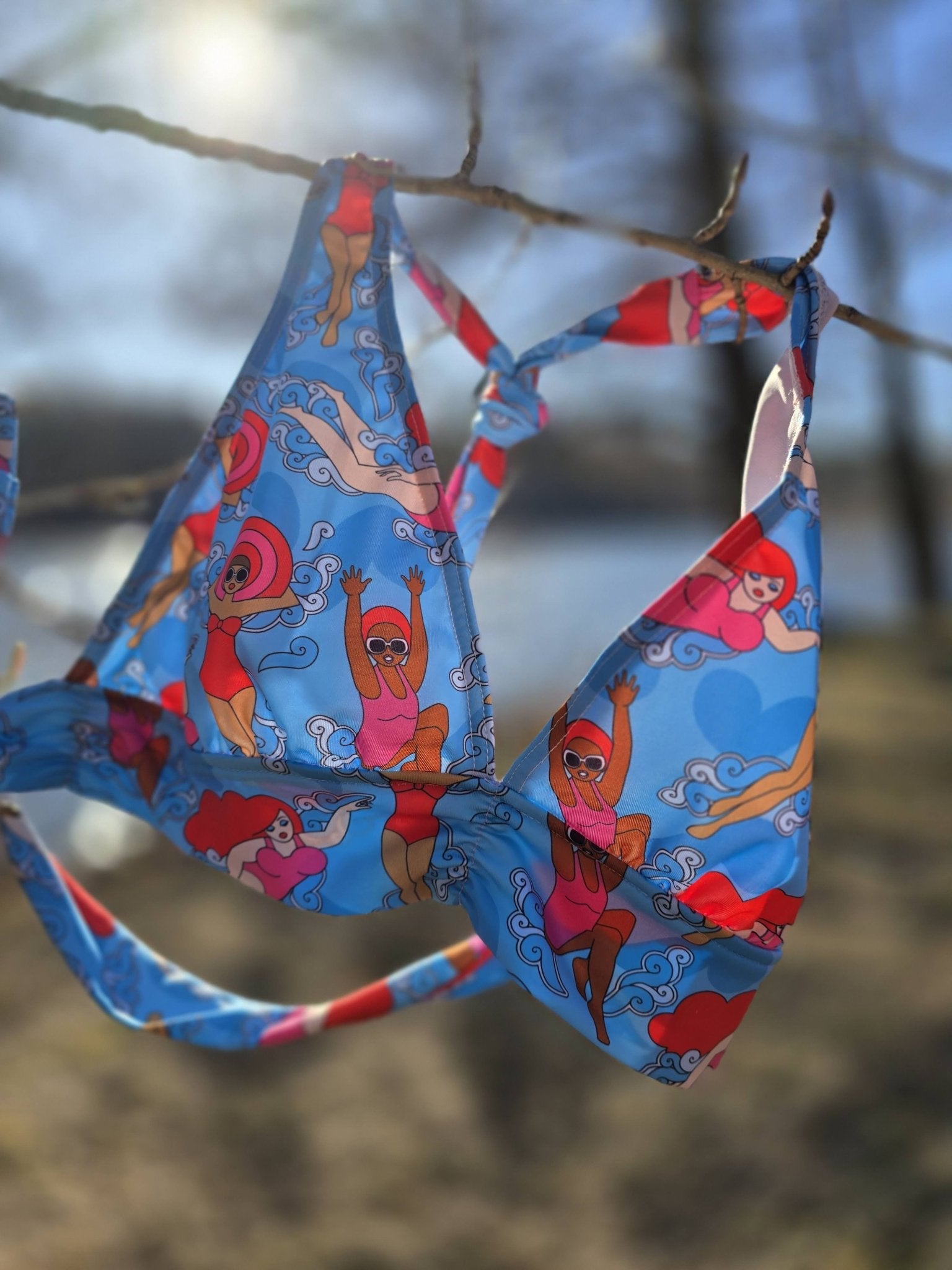 Bikinitopp Kvinnor som vågar Blå | Rino Badkläder i S från Rino Design Sthlm