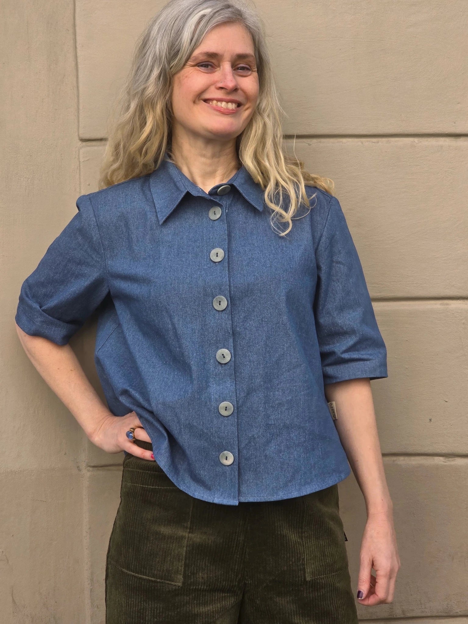 Blus Jeans Blå | Rino Blus i S från Rino Design Sthlm