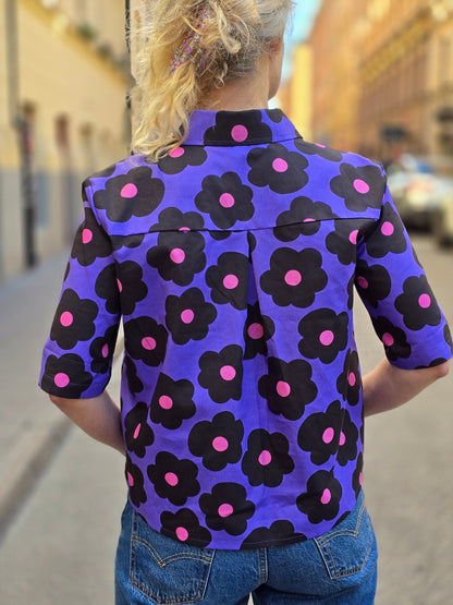 Blus Lila Retroblomma - Rino Design Sthlm