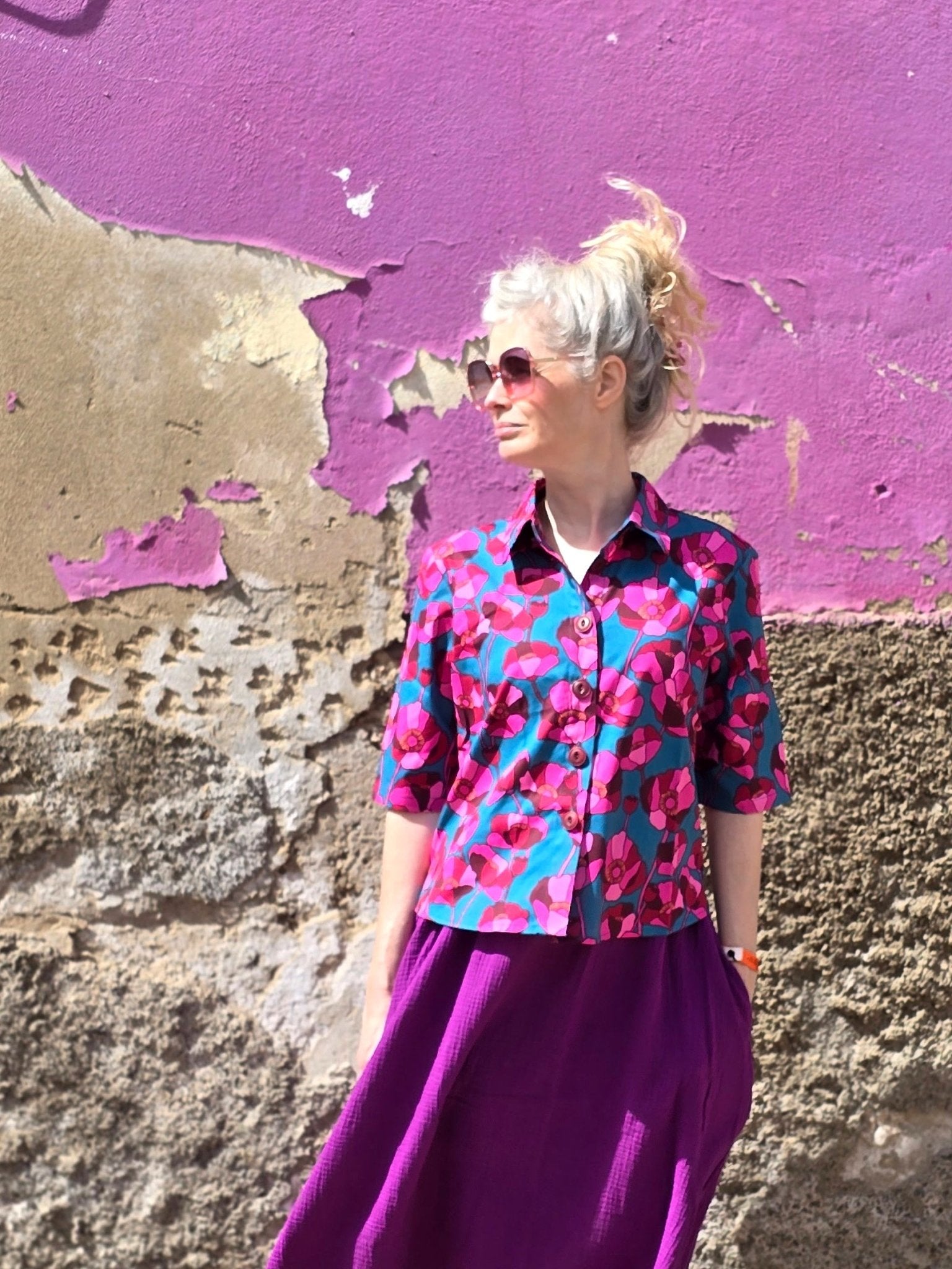 Blus Poppy Petrol | Rino Blus i S från Rino Design Sthlm