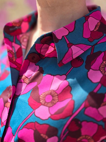 Blus Poppy Petrol - Rino Design Sthlm