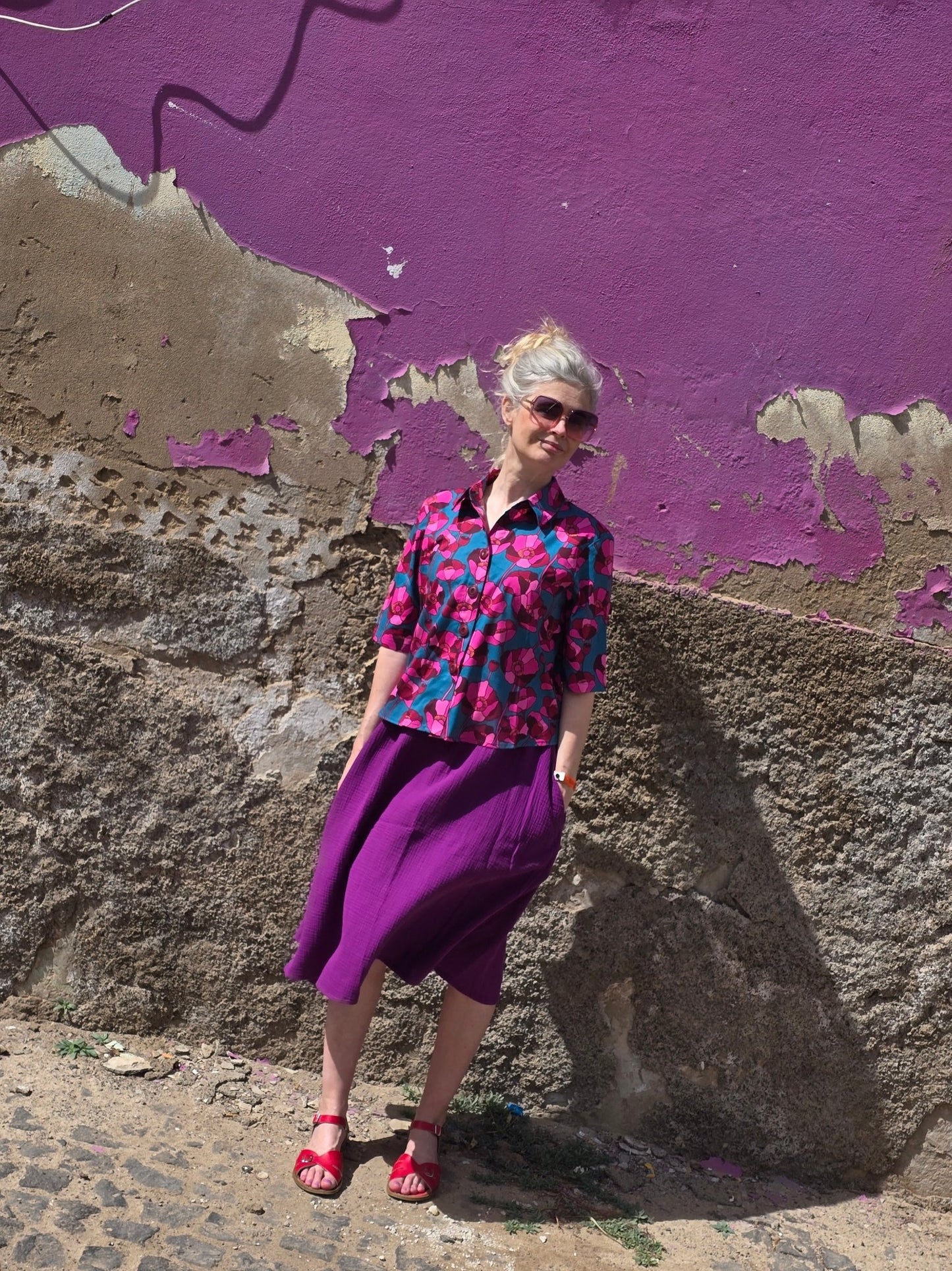 Blus Poppy Petrol - Rino Design Sthlm