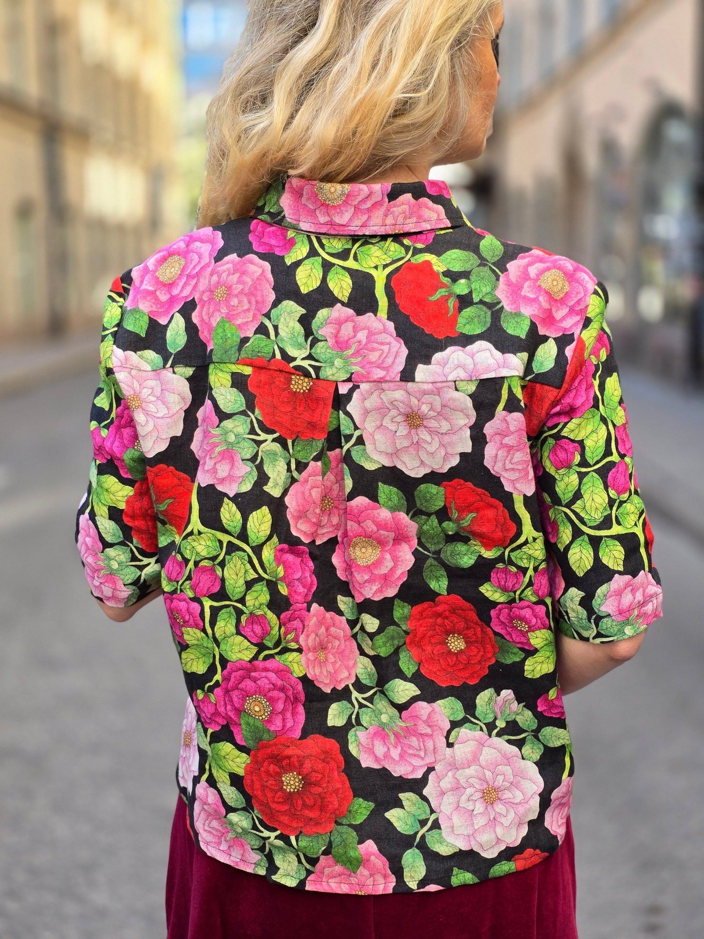 Blus Rosor lin - Rino Design Sthlm