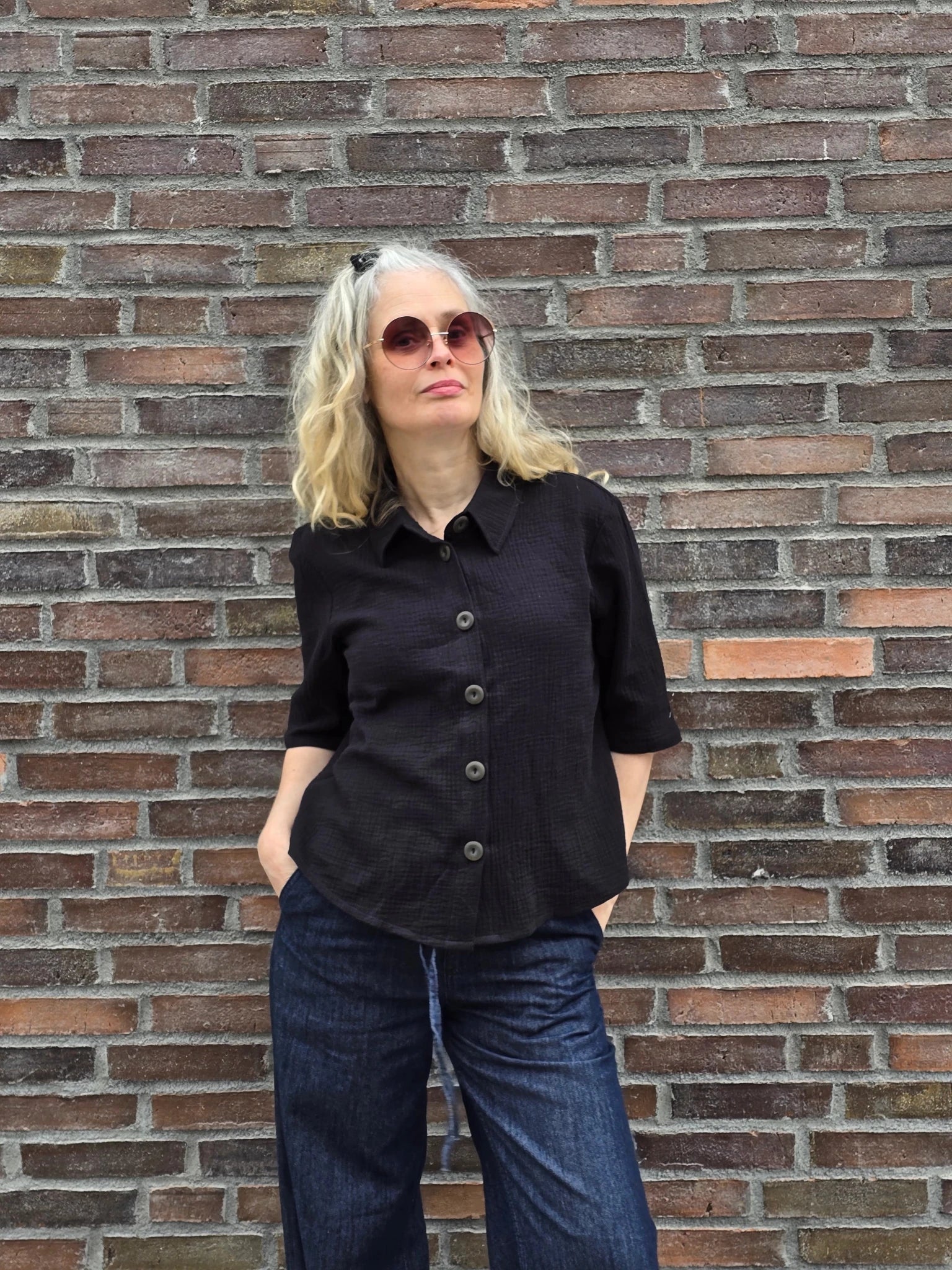 Blus Svart Muslin | Rino Blus i S från Rino Design Sthlm