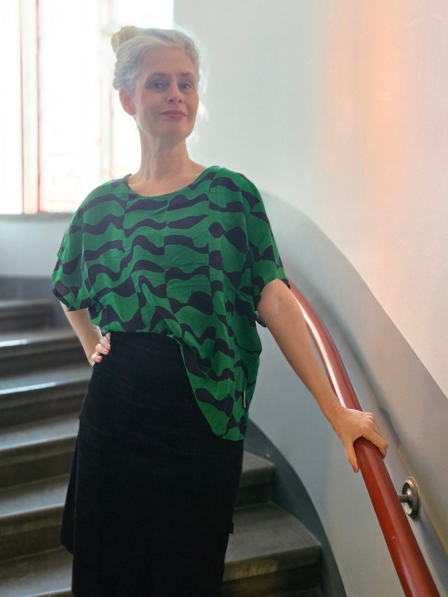 Box - blus dam – Grafisk grön - Rino Design Sthlm