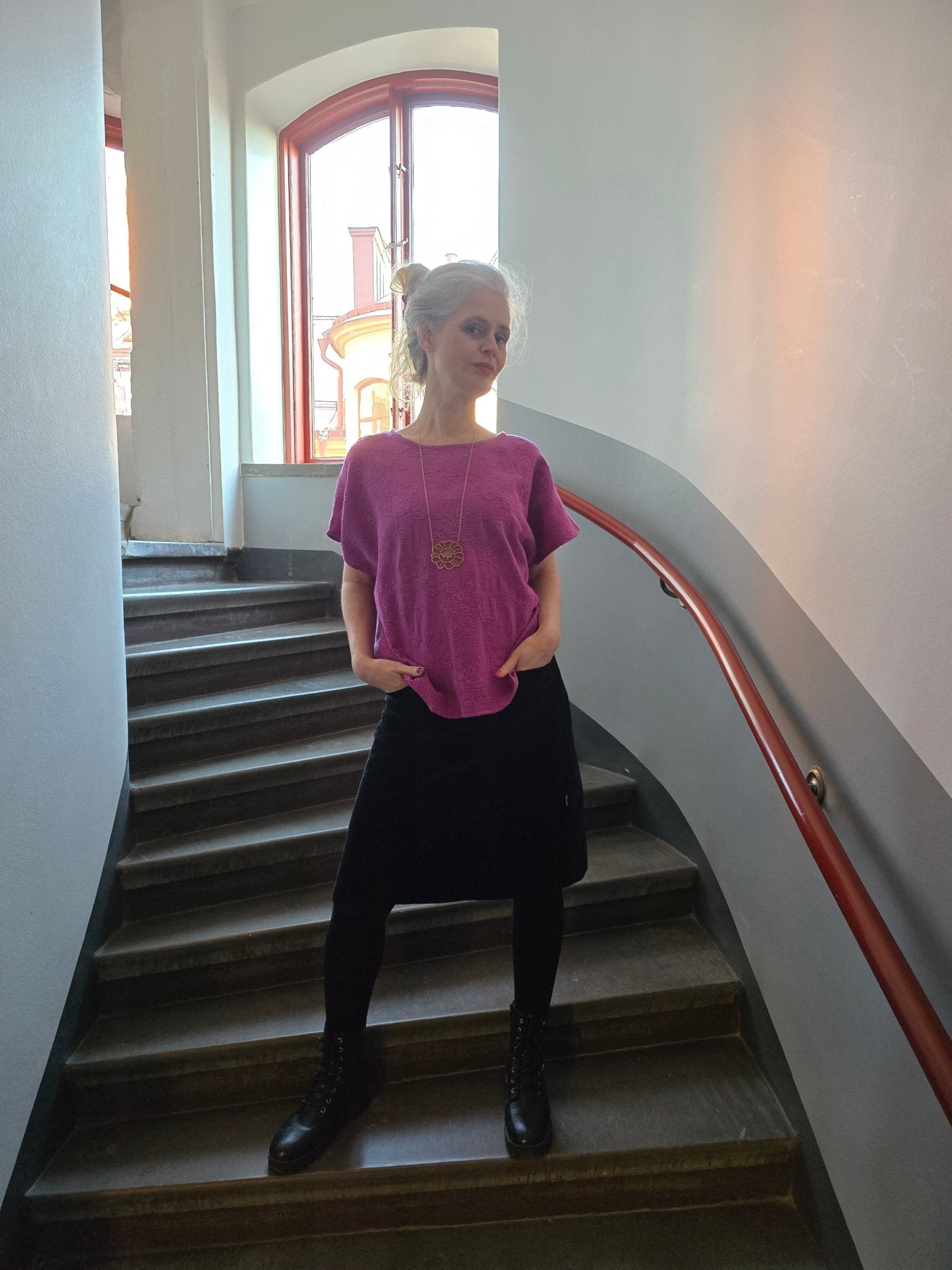 Box - blus dam – Muslin Brodyr Lila - Rino Design Sthlm