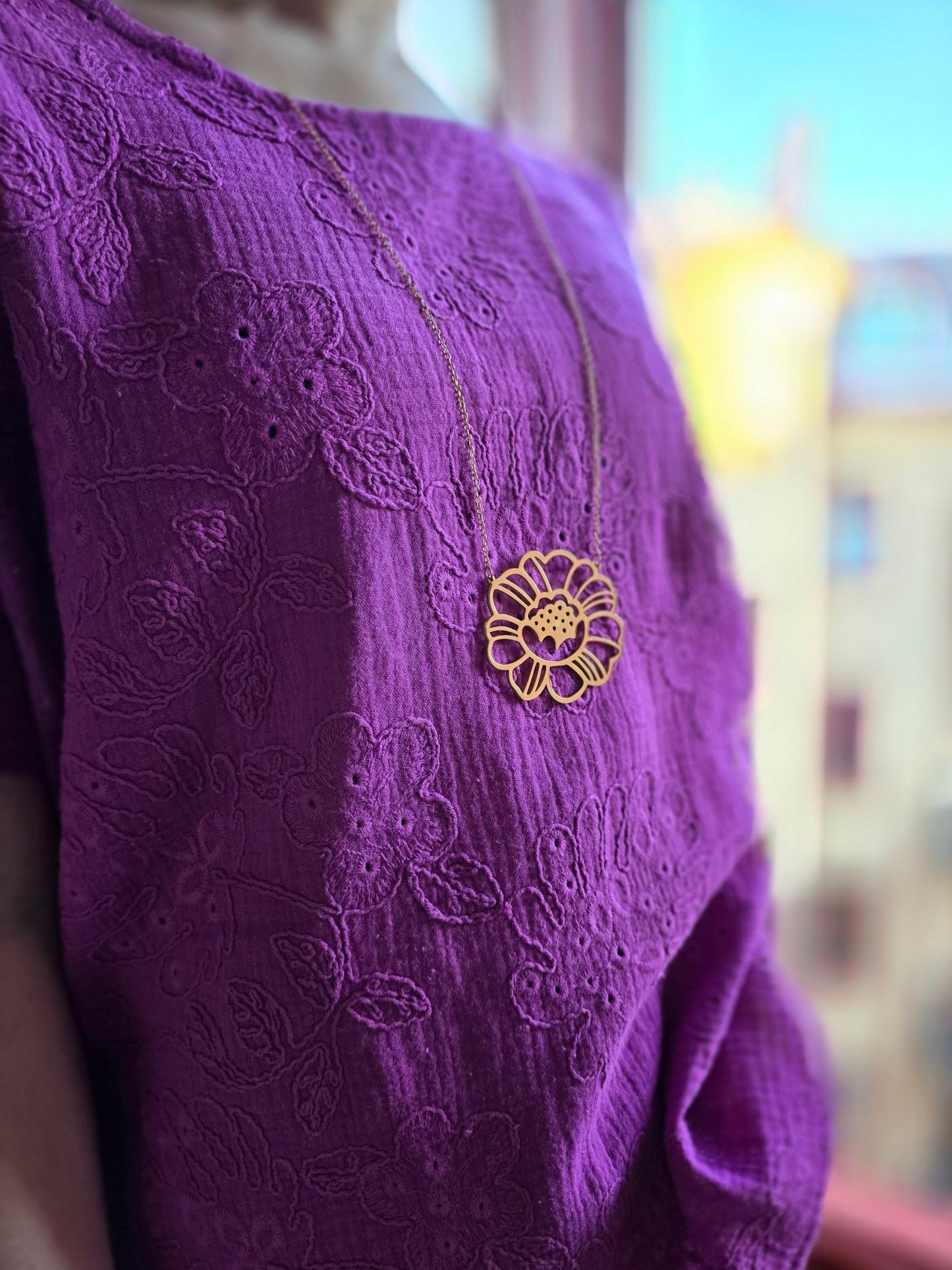 Box - blus dam – Muslin Brodyr Lila - Rino Design Sthlm