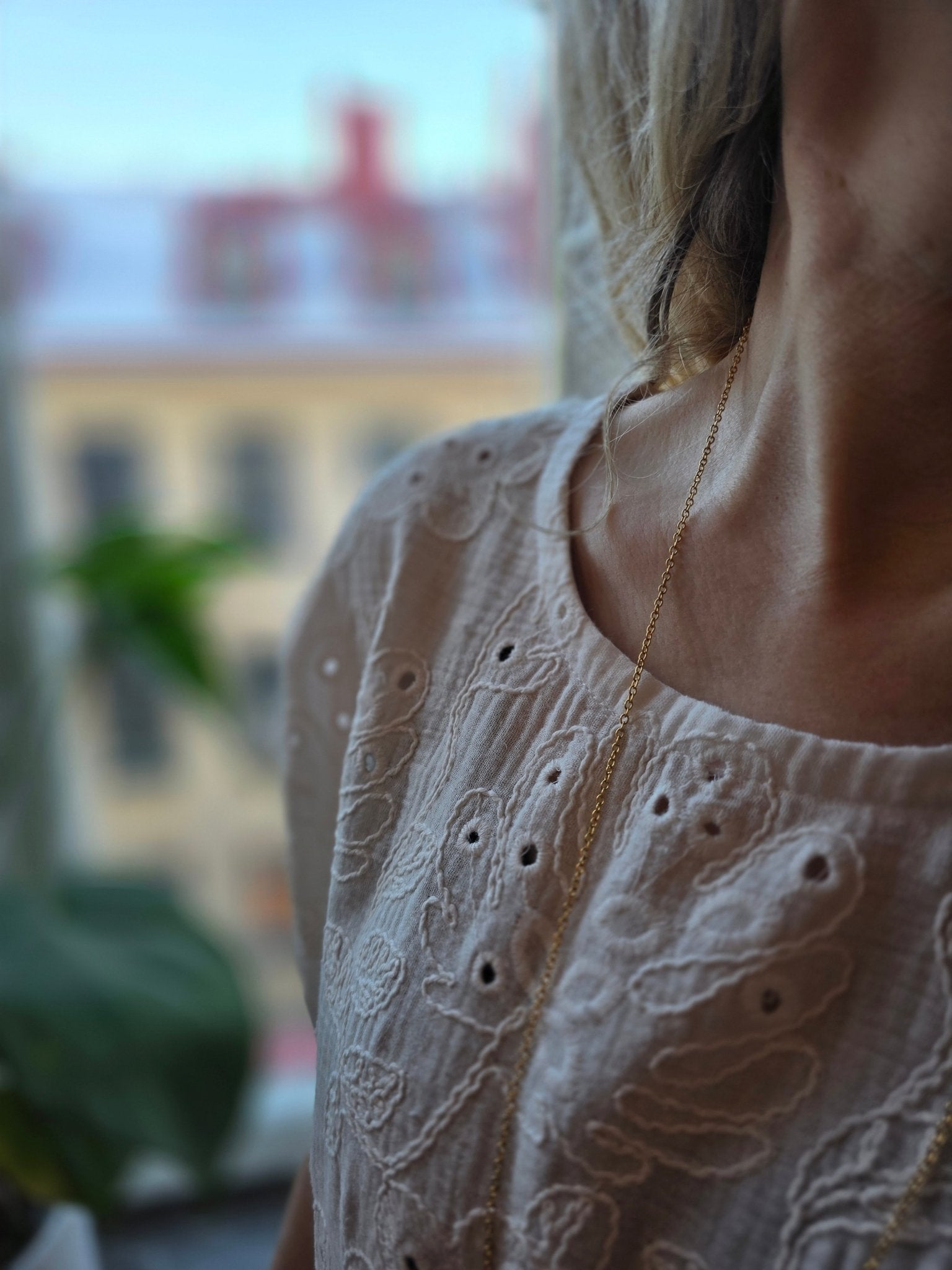 Box - blus dam – Muslin Brodyr Vit - Rino Design Sthlm