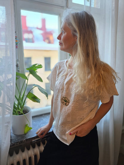 Box - blus dam – Muslin Brodyr Vit - Rino Design Sthlm