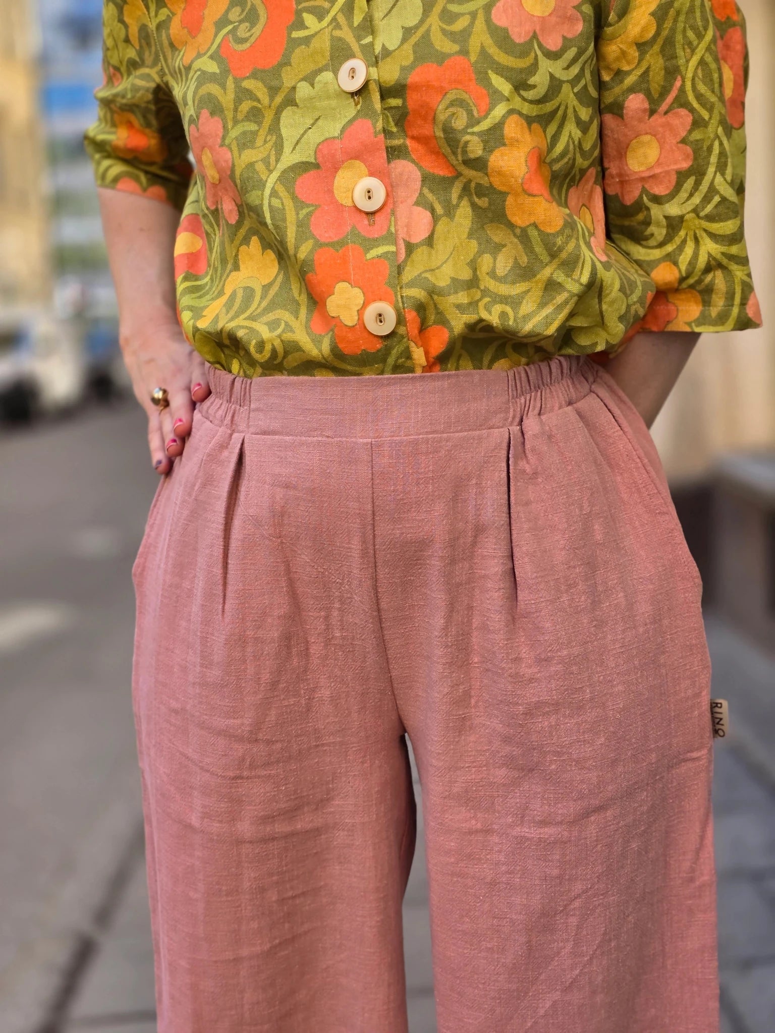Byxor gammelrosa linnebyxor | Rino Byxor i S från Rino Design Sthlm