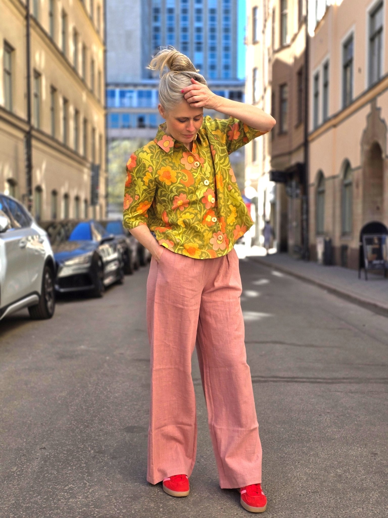 Byxor gammelrosa linnebyxor | Rino Byxor i S från Rino Design Sthlm