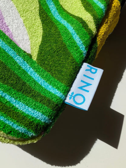 Cityväska Grön retro frotté - Axelremsväska i retrotyg - Rino Design Sthlm