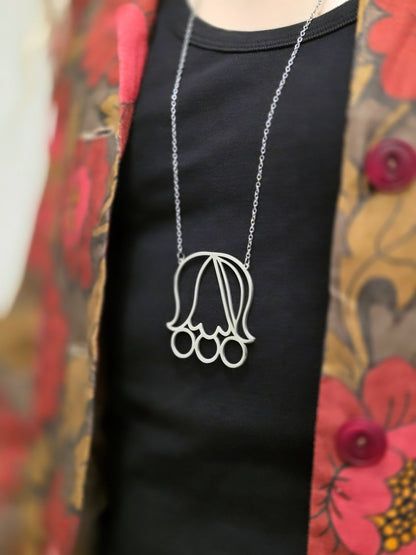 Halsband Tulpan stor silver by Rino - Rino Design Sthlm