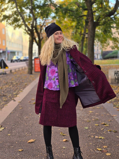 Jacka oversized röd ull - Rino Design Sthlm