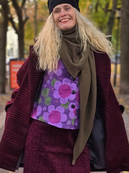 Jacka oversized röd ull - Rino Design Sthlm