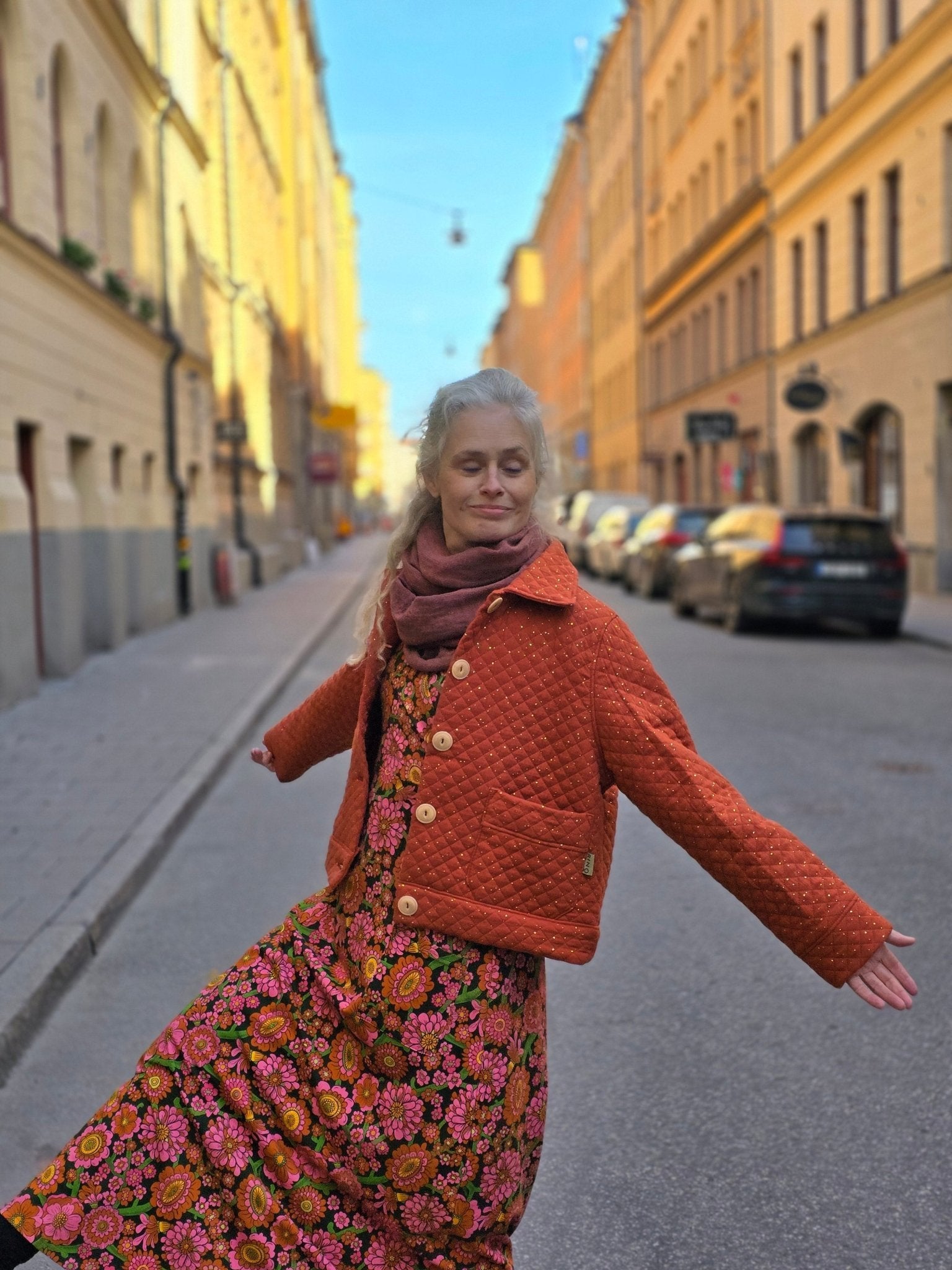 Jacka Quiltad Muslin Rost | Rino Jacka i S från Rino Design Sthlm